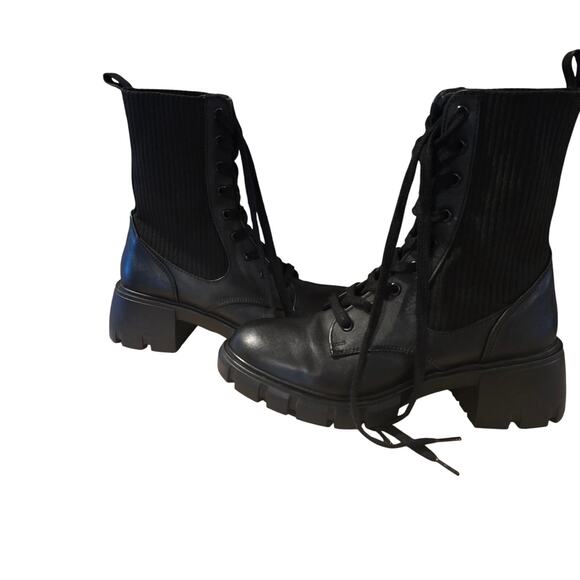 Steve Madden Women's Hunt sz 8 Stretch Combat Boot Chunky heel - Picture 3 of 8